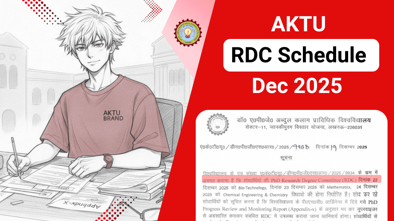 AKTU PhD RDC December 2025 Schedule Out | Dates, Candidate List & Mandatory Requirements Explained