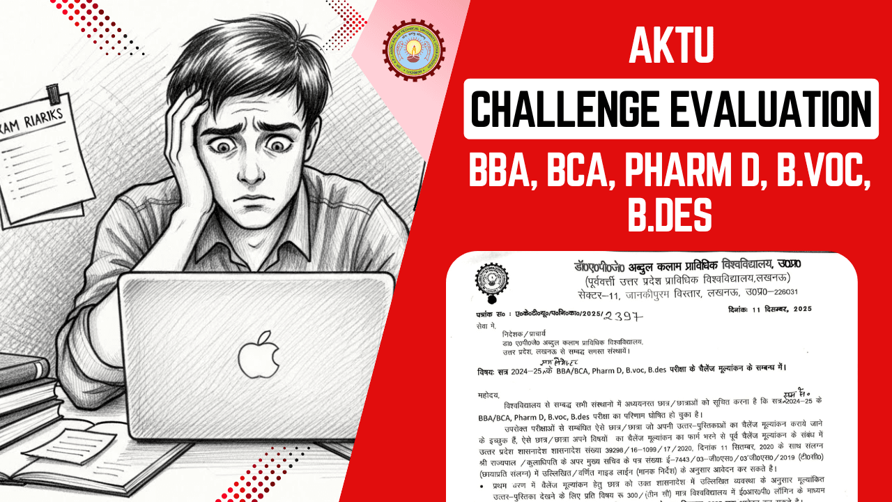 AKTU Challenge Evaluation 2024-25: How BBA, BCA, Pharm D, B.Voc & B.Des Students Can Review Their Marks